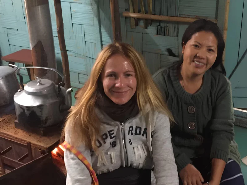Helen with the owner of a home stay in Arunachal Pradesh Image