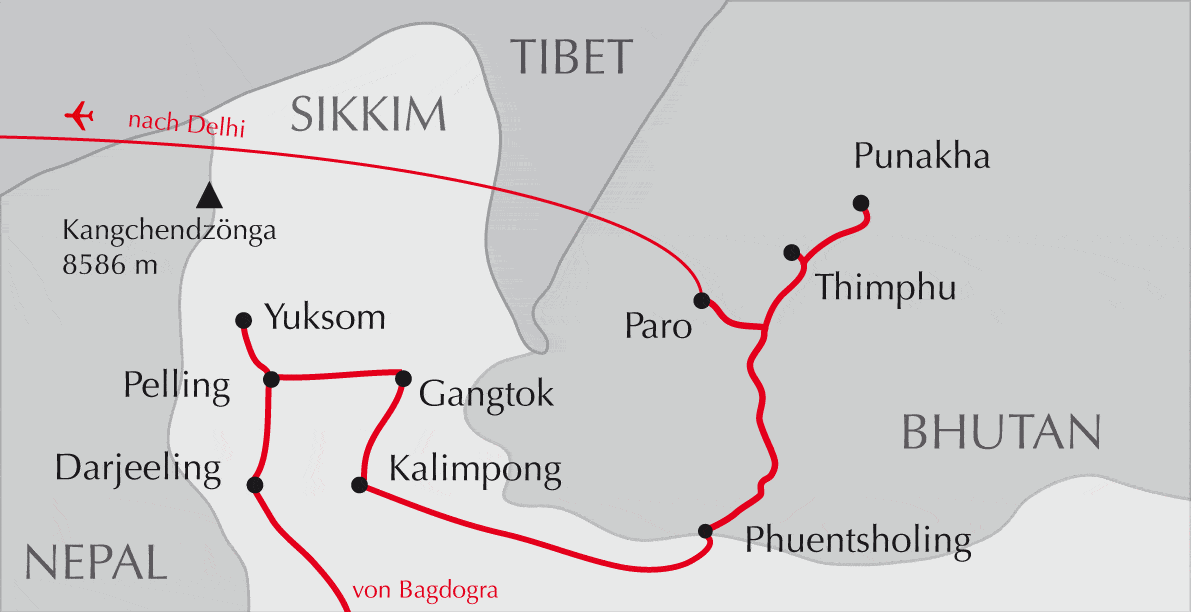 sikkim.ch_Darjeeling, Sikkim und Bhutan