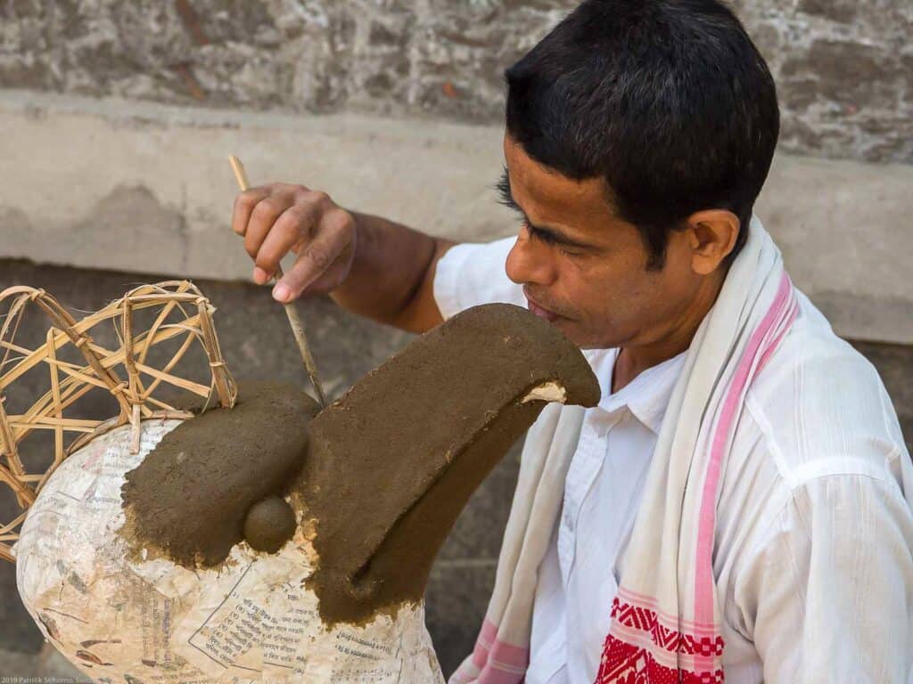 Monch at Samaguri Satra Monastery